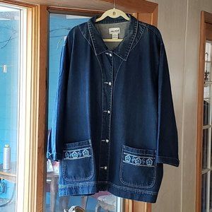 Anthony Richards Jean Jacket, 4X, Blue